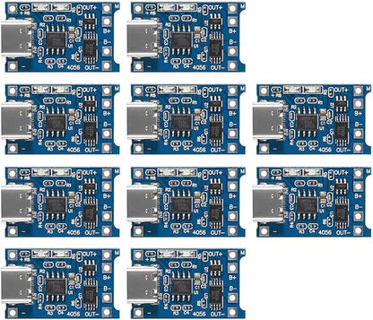 Gebildet 10pcs TP4056 Type-C Input Interface USB 5V 1A 18650 Lithium Battery by Gebildet