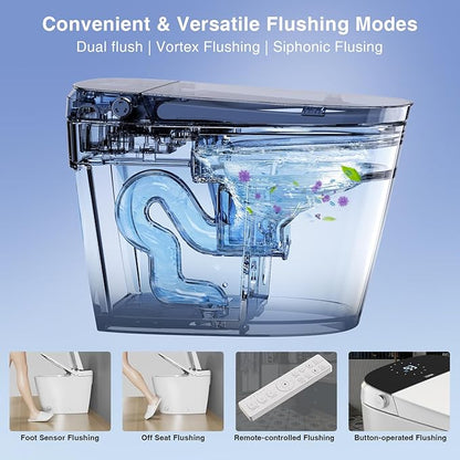 Elongated Smart Toilet with Auto-Open Lid & Heated Seat - Image 6