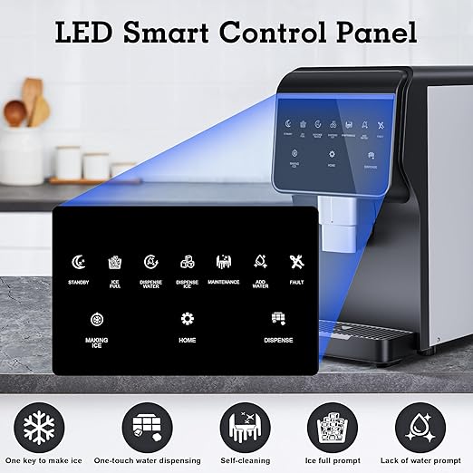 Nugget Ice Maker 66Lbs/24H Chewable Pellet Ice Machine, Built-in 6lbs Ice - Image 6