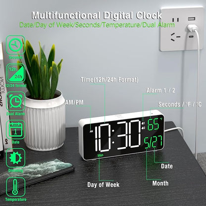 KOSUMOSU Digital Alarm Clock, 6.7in Small Digital Clock - Image 5