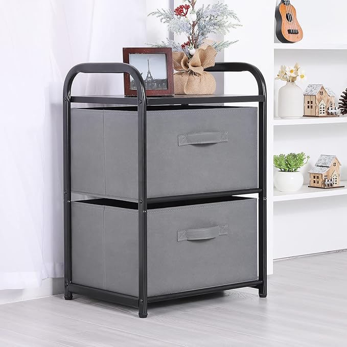 Dresser for Bedroom with 2 Drawers, Wide Chest of Drawers, Fabric Dresser - Image 5