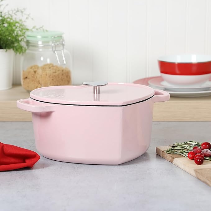 Martha Stewart Heart Shaped 4-Quart Enamel Cast Iron Dutch Oven - Image 2