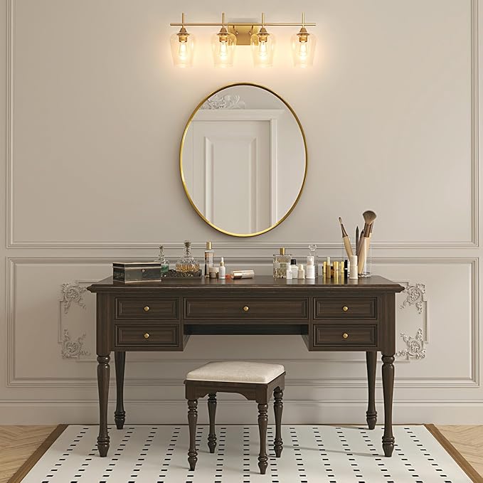 VONLUCE Bathroom Vanity Light, 4 Light Bathroom Light Fixture Over Mirror - Image 3