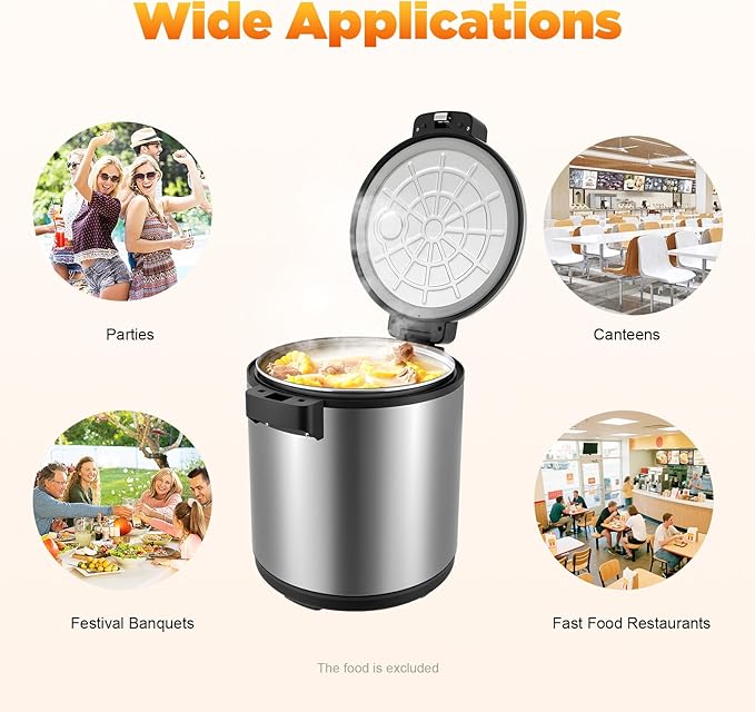 Commercial Electric Rice Warmer, Stainless Steel Rice Warmer Heavy Duty 6Gal - Image 4