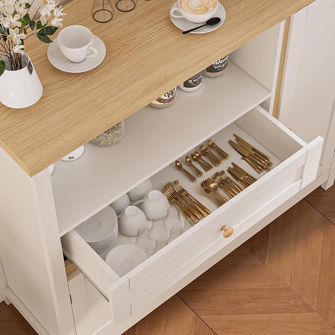 Storage Cabinet with Doors and Drawers, Kitchen Storage Cabinets，with Drawer - Image 5