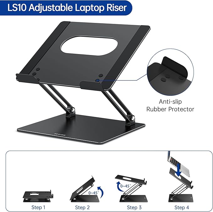BESIGN LS10 Aluminum Laptop Stand, Ergonomic Adjustable Notebook Tablet Stand - Image 4