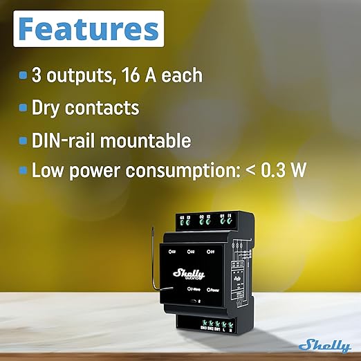 Shelly Wave Pro 3 US LR | Z-Wave Long Range 3-Channel Smart Relay Switch - Image 3
