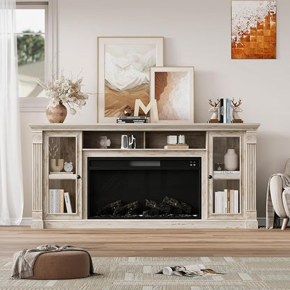 Farmhouse Fireplace TV Stand Up to 80" TVs, Media Console - Image 7