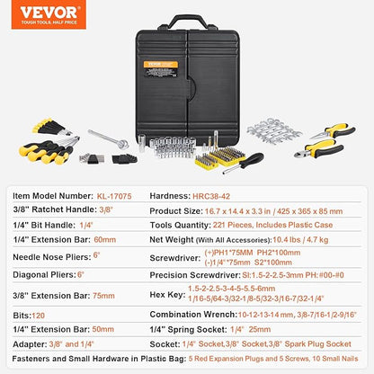 VEVOR Mechanics Tool Set 221Pieces - Image 7