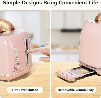 2 Slice Toaster Retro Stainless Steel - Image 5