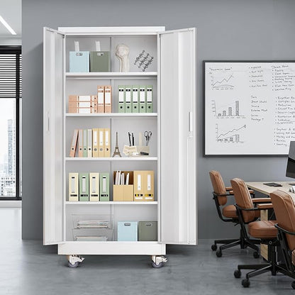 VINGLI Rolling Metal Storage Cabinet - Image 2