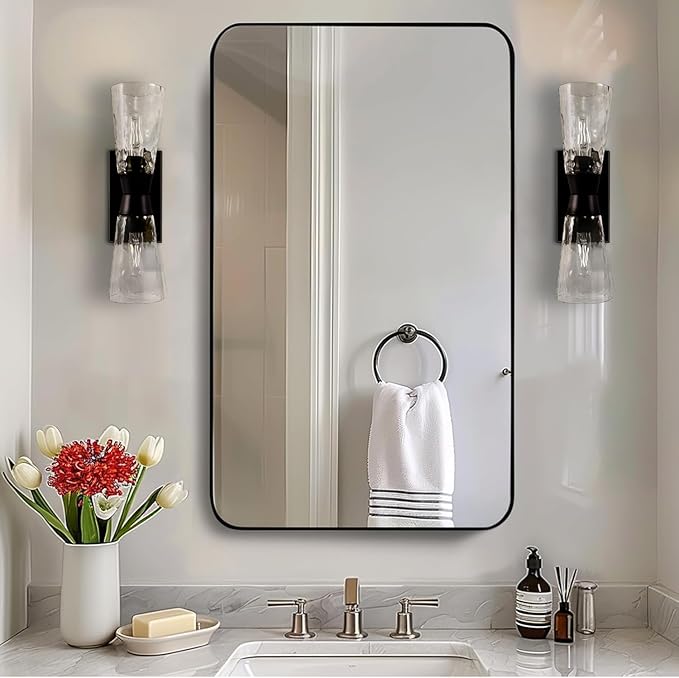 ANDY STAR 30”x48” Black Bathroom Mirror, Wall Mirror by ANDYSTAR