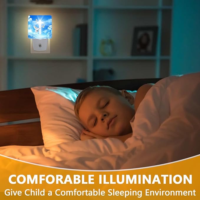 GANTINIR Cross Heaven Night Light, Plug-into Blessed Nightlight White LED Lamp - Image 4