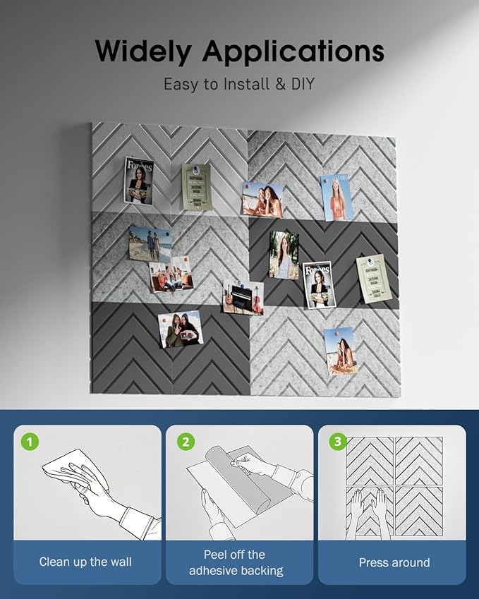 Woovio Sound Proof Foam Panels for Walls, 18 Pack Self-Adhesive Acoustic Panels - Image 7