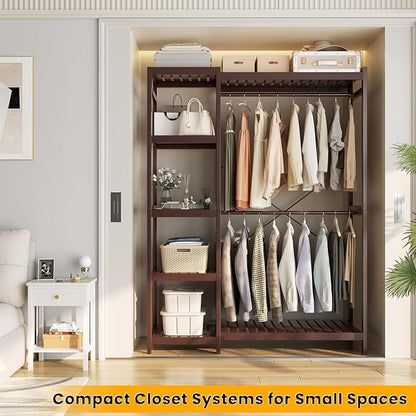 Homykic Bamboo Clothes Rack Garment Rack - Image 3
