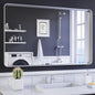 ISKM Silver Framed Mirror for Wal Bathroom Mirror for Wall 48" x 30" Matte by ISKM-IStillKeepMovin