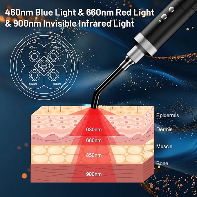 HomeCare 5-in-1 Red Light Therapy Wand, Portable Handheld Red Light Therapy - Image 4