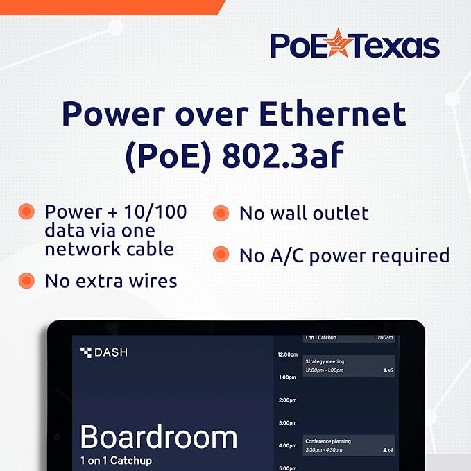 PoE Texas 8" Touchscreen Meeting Room Scheduler Tablet - Image 4