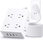 2 Prong Flat Plug Power Strip, Olcorife 2 Prong to 3 Prong Outlet Adapter by olcorife
