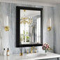 Amorho Black Bathroom Mirror, 24x32 Inch Thick Metal Framed Wall Mirrors by Amorho