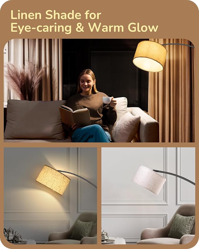 EDISHINE 78.3″ Modern Arc Floor Lamp - Image 6