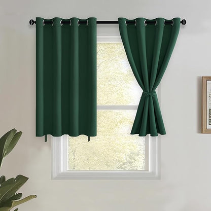 JIUZHEN Short Curtains Kitchen Half Window Blackout Curtains by JIUZHEN