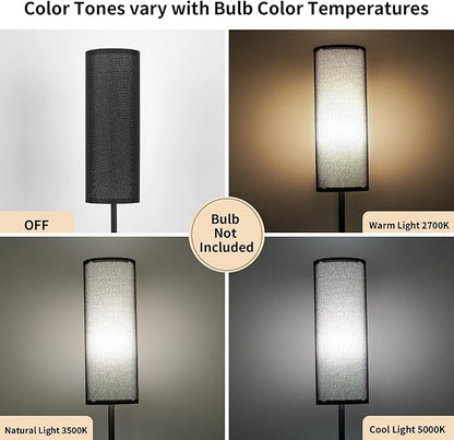FRIDEKO HOME Floor Lamp with Black Shade, Simple Design with Foot Pedal Switch - Image 3