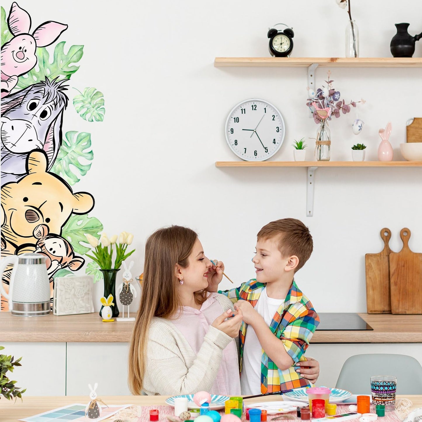 Winnie Wall Stickers for Kids, Winnie Character Wall Stickers, The Pooh Party Decorations, Winnie Removable Stickers for Baby Kids Nursery Children Room Bedroom Living Room Playroom Wall Decoration