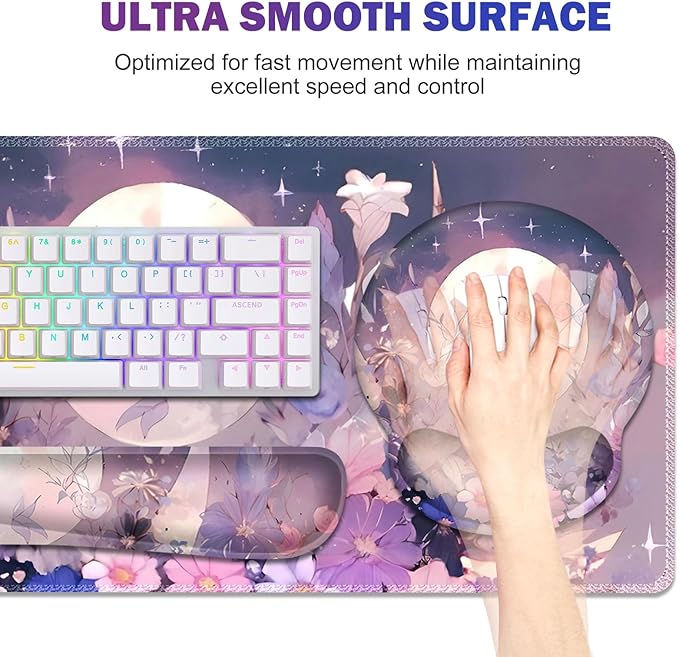 Large Desk Mat, Gaming Mouse Pad, Desk Pad Protector, XXL Mousepad + Keyboard - Image 4