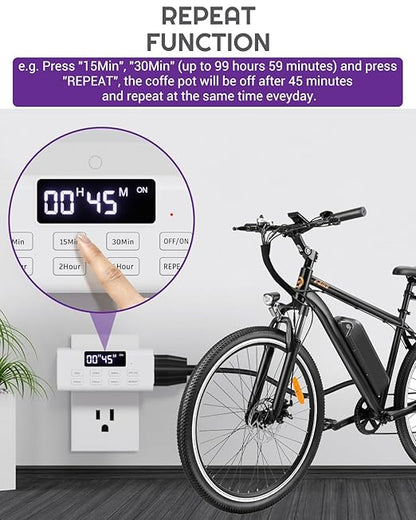 Indoor Countdown Timer Outlet, NEARPOW Auto Shut Off Timers - Image 5