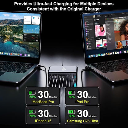 440W USB C Charger Block, 8-Port Fast USB Charging Station Dual PD 100W GaN Ⅲ - Image 4