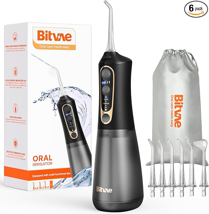 Bitvae C6 Water Dental Flosser for Teeth Pick, Cordless Flosser for Travel by Bitvae