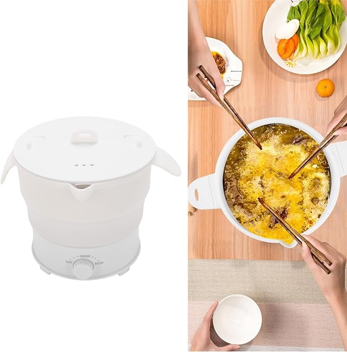 Asixxsix Foldable Electric Cooker, 800W 1.2L Mini Portable Travel Hot Pot - Image 3