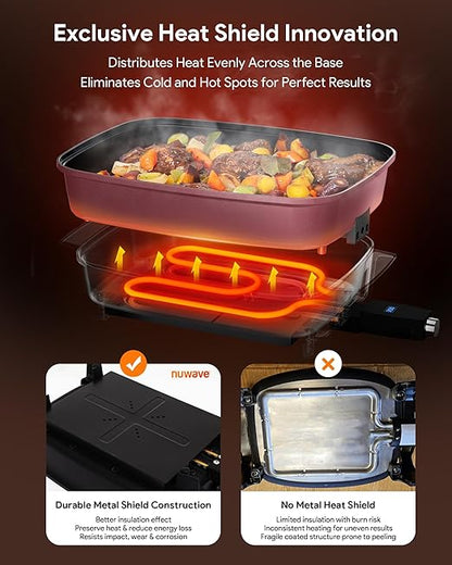 Nuwave Medley XL Digital Electric Skillet, Family Size Griddle w/Glass Lid - Image 11