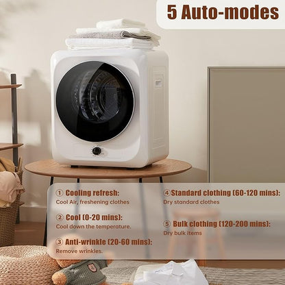 Auertech 1.5 Cu.Ft Portable Clothes Dryer, 850 W Front Load Electric Dryer - Image 2