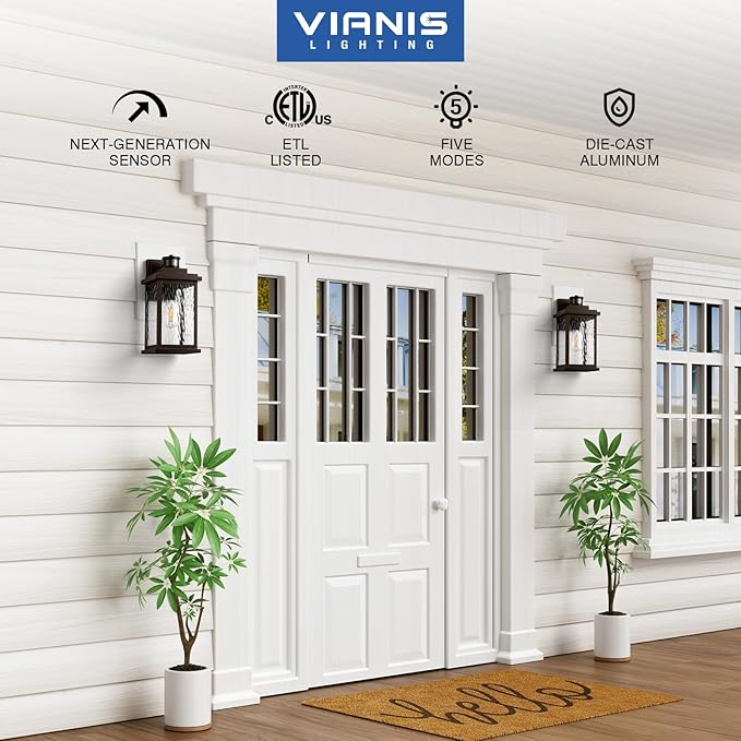 VIANIS 2 Pack Large Adjustable-Sensitivity Motion Sensor Outdoor Lights - Image 5