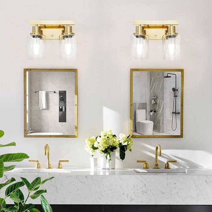 DIKAIDA 2-Light Brushed Gold Vanity Lights - Image 6