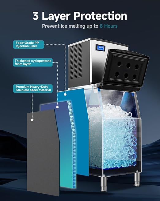 EUHOMY Commercial Ice Maker Machine, 600lbs/24H, Industrial Ice Machine - Image 6