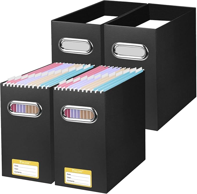 BALEINE File Organizer Box, Cardboard File Folder Organizer by BALEINE