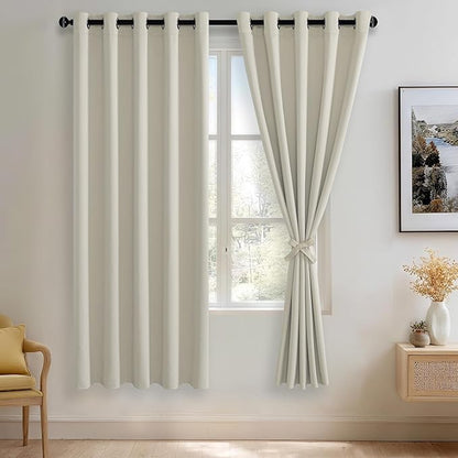 JIUZHEN Ivory Blackout Curtains by JIUZHEN