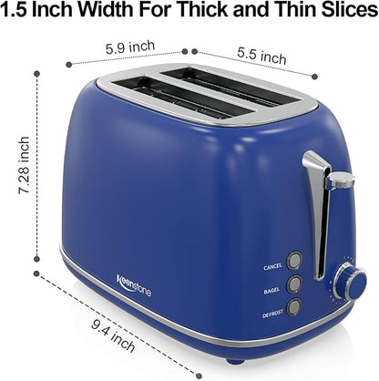 Keenstone Retro 2-Slice Stainless Steel Toaster - Image 3