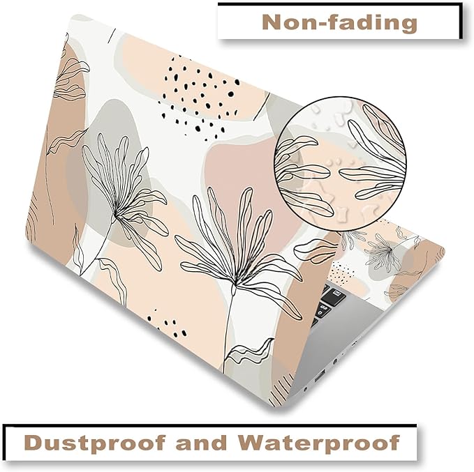 Laptop Skin Sticker Decal, Decorative Waterproof Removable, Morandi Leaves - Image 4