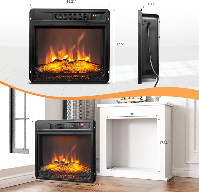 ROVSUN 18" Electric Fireplace Inserts - Image 6