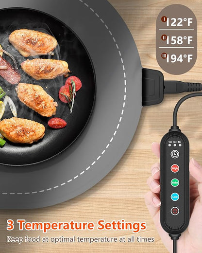 Warming Mat for Food with Adjustable Temperature Timer, 10S Fast Heating - Image 7