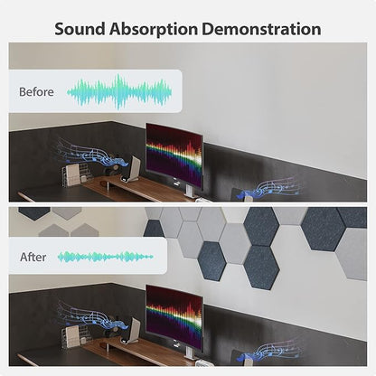 Amantech 12 Pack Acoustic Panels Self Adhesive Sound Proof Foam, High Density - Image 3