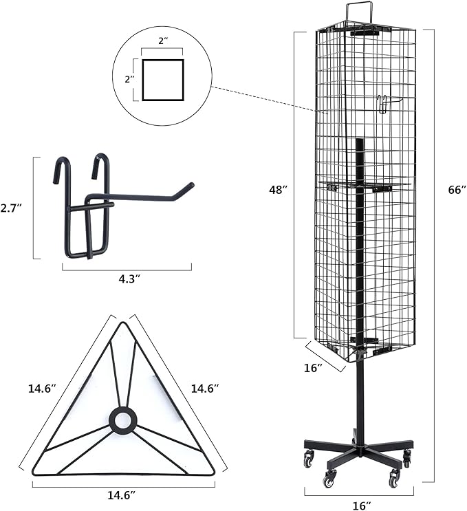 NectaCol Triangular Gridwall Panel Display Stand - Image 3