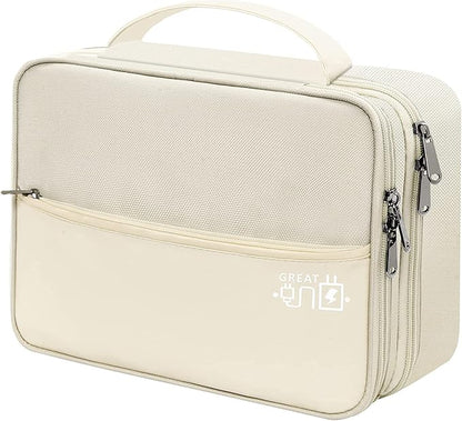 Electronics Travel Organizer, Double Layer Cable Organizer Bag Waterproof by OLIVIALIVING