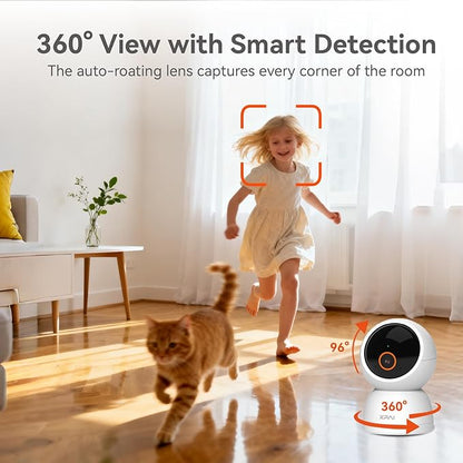 Indoor Camera Wireless, 3K Indoor Camera No Subscription, 360° Motion Detection - Image 5