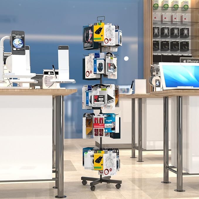 YEOOE Retail Display Racks 5 Tier Spinning Display Stand, Movable Shop Spinner - Image 6