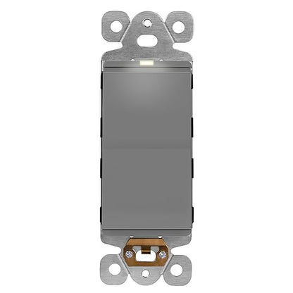LIDER Minimalist Design Matte Finish Lighted Decorator Switch, Frameless Paddle by LIDER